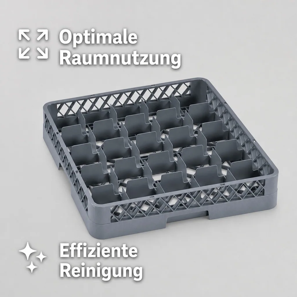 Spülmaschinenkorb, Tassenkorb, Glaskorb - 25 Einteilungen