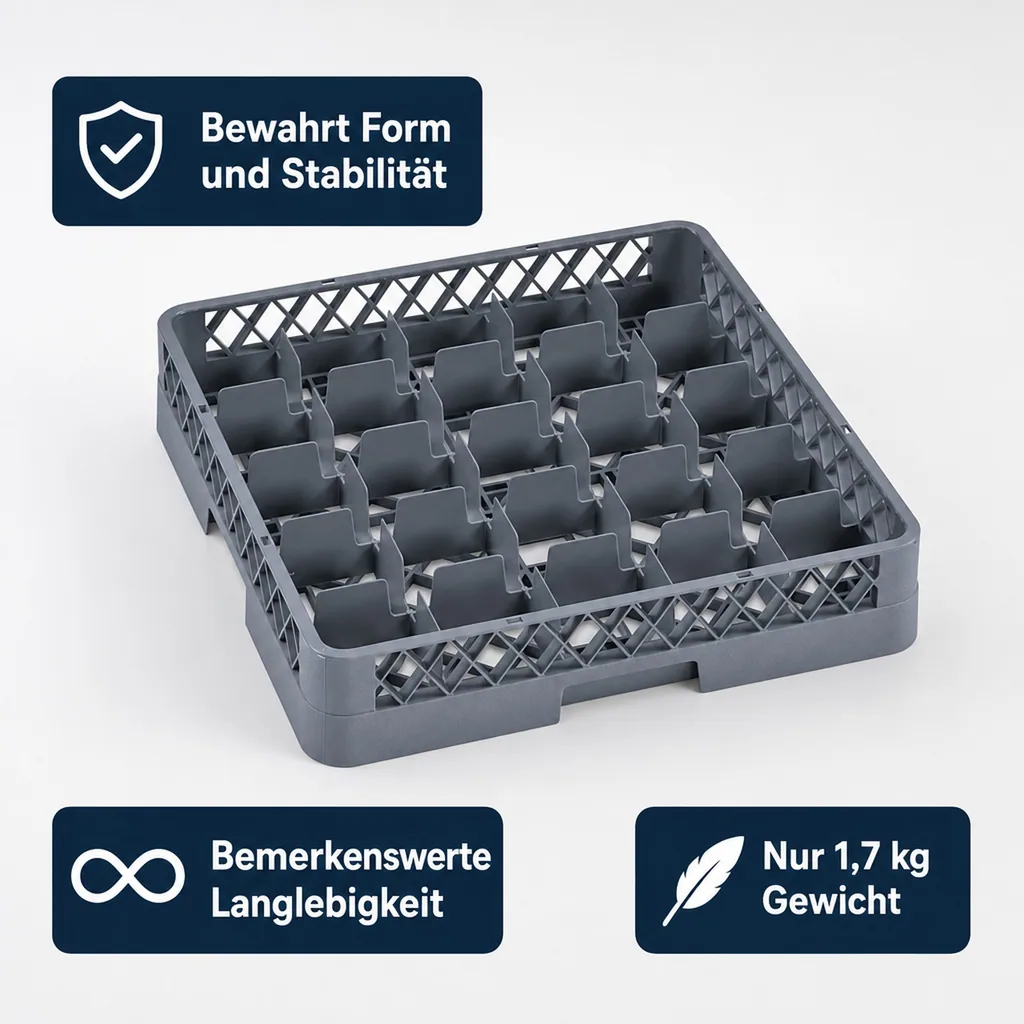 Spülmaschinenkorb, Tassenkorb, Glaskorb - 25 Einteilungen