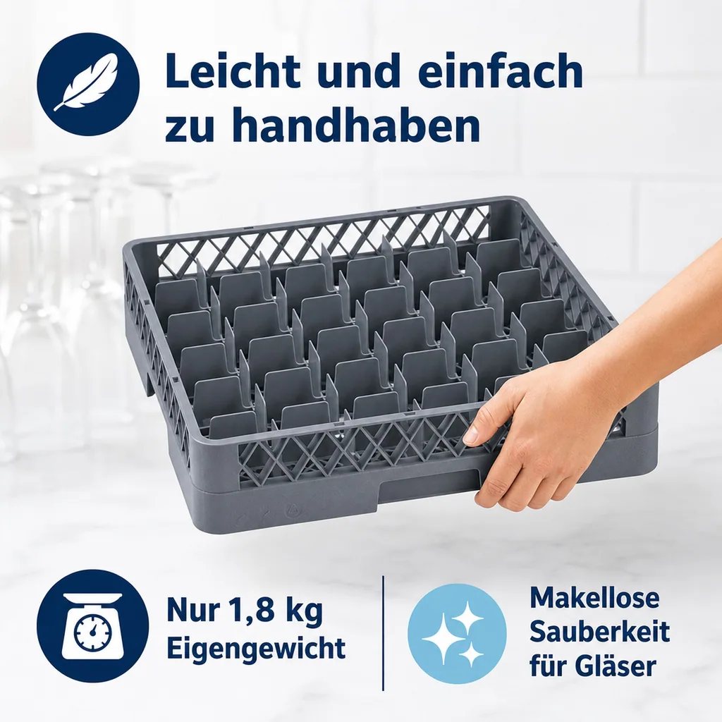 Spülmaschinenkorb, Gläserkorb Spülmaschine, Gläserkorb Gastro - 36 Einteilungen