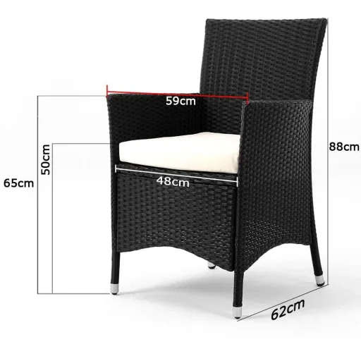 Polyrattan Sitze 17 Stück schwarz stapelbar