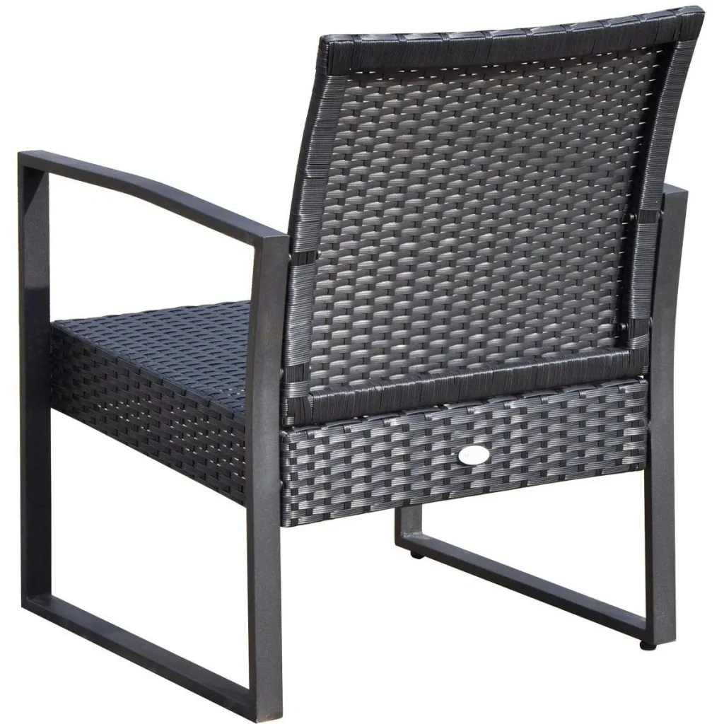 Sitzgruppe Polyrattan Gartenset 5 tlg, mit Kissen Schwarz