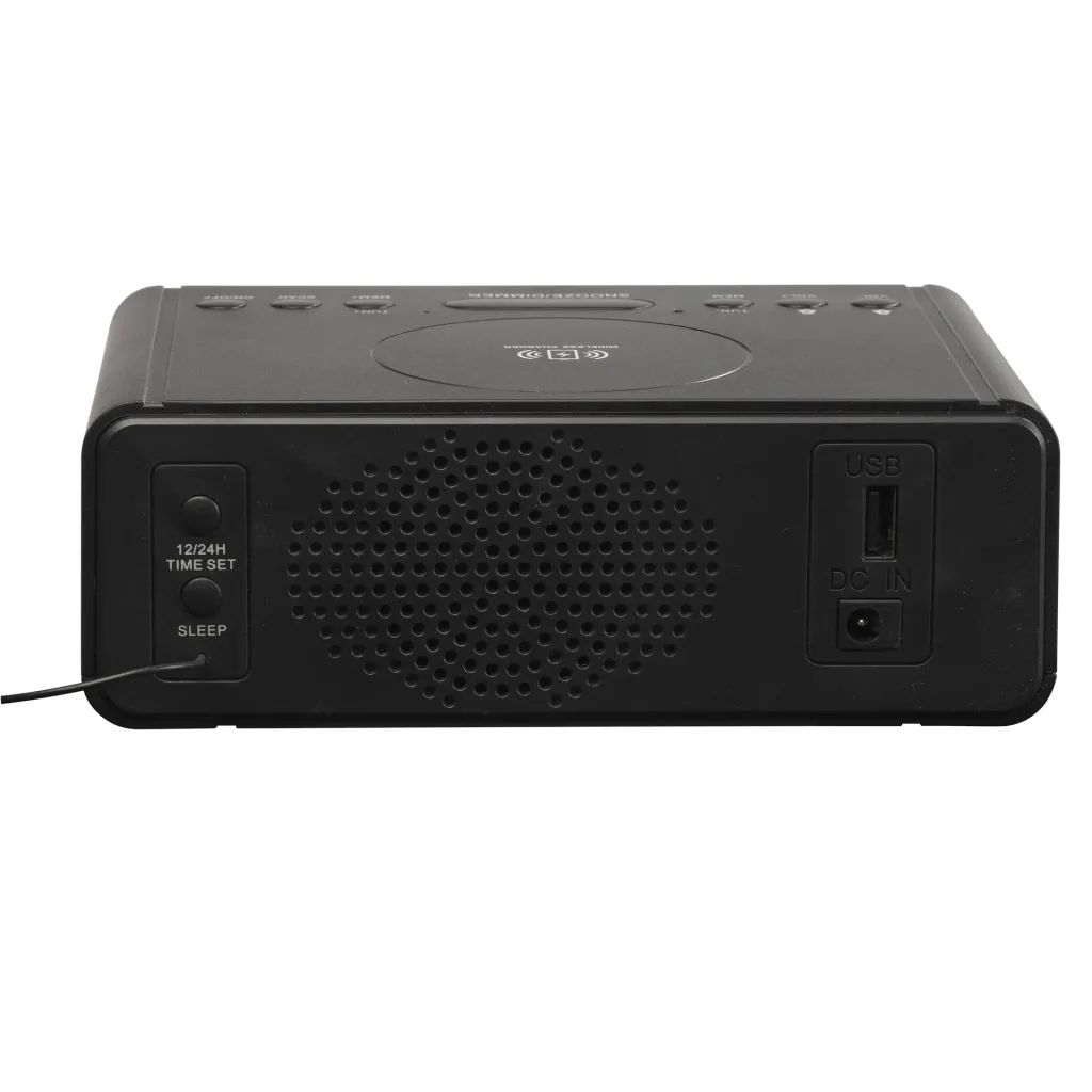 Funk Radiowecker mit QI-Ladefunktion und USB Anschluss