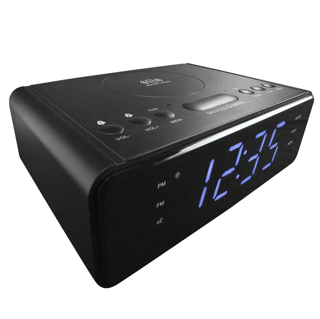 Funk Radiowecker mit QI-Ladefunktion und USB Anschluss