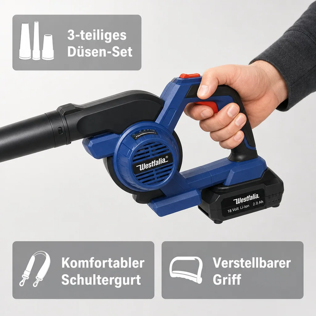 Multifunktionsgebläse 18 Volt Li-ion AMG 18 inklusive 1 Akku 2,0 Ah und Ladegerät