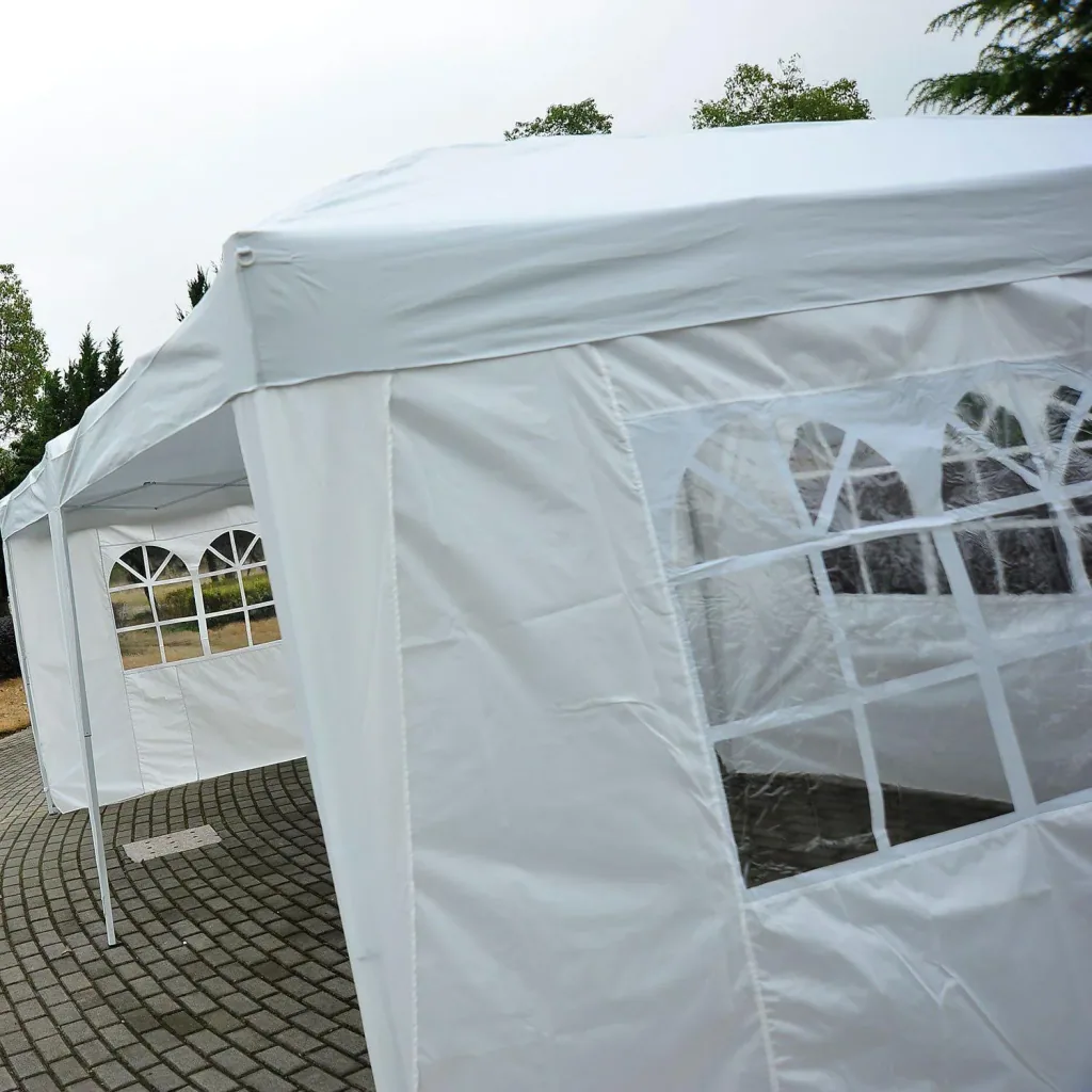 Faltpavillon Pavillon Partyzelt Gartenzelt inkl. 4 Seitenteile Weiß 3x6m