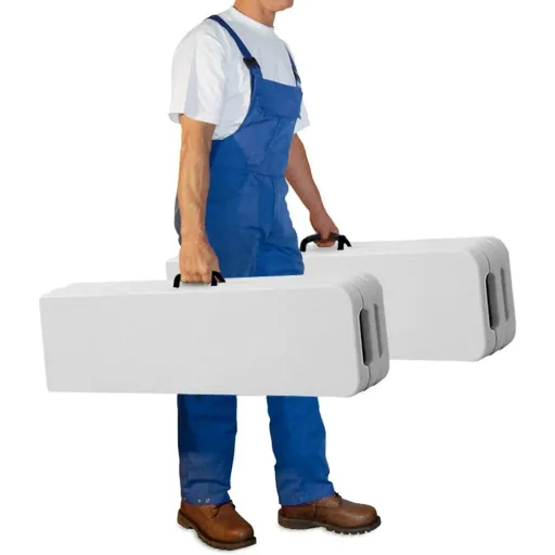 Bierbank-Set weiß 180 cm 2x