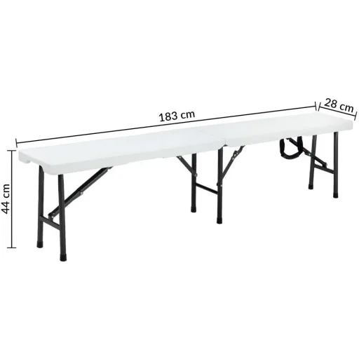 Bierbank-Set weiß 180 cm 2x