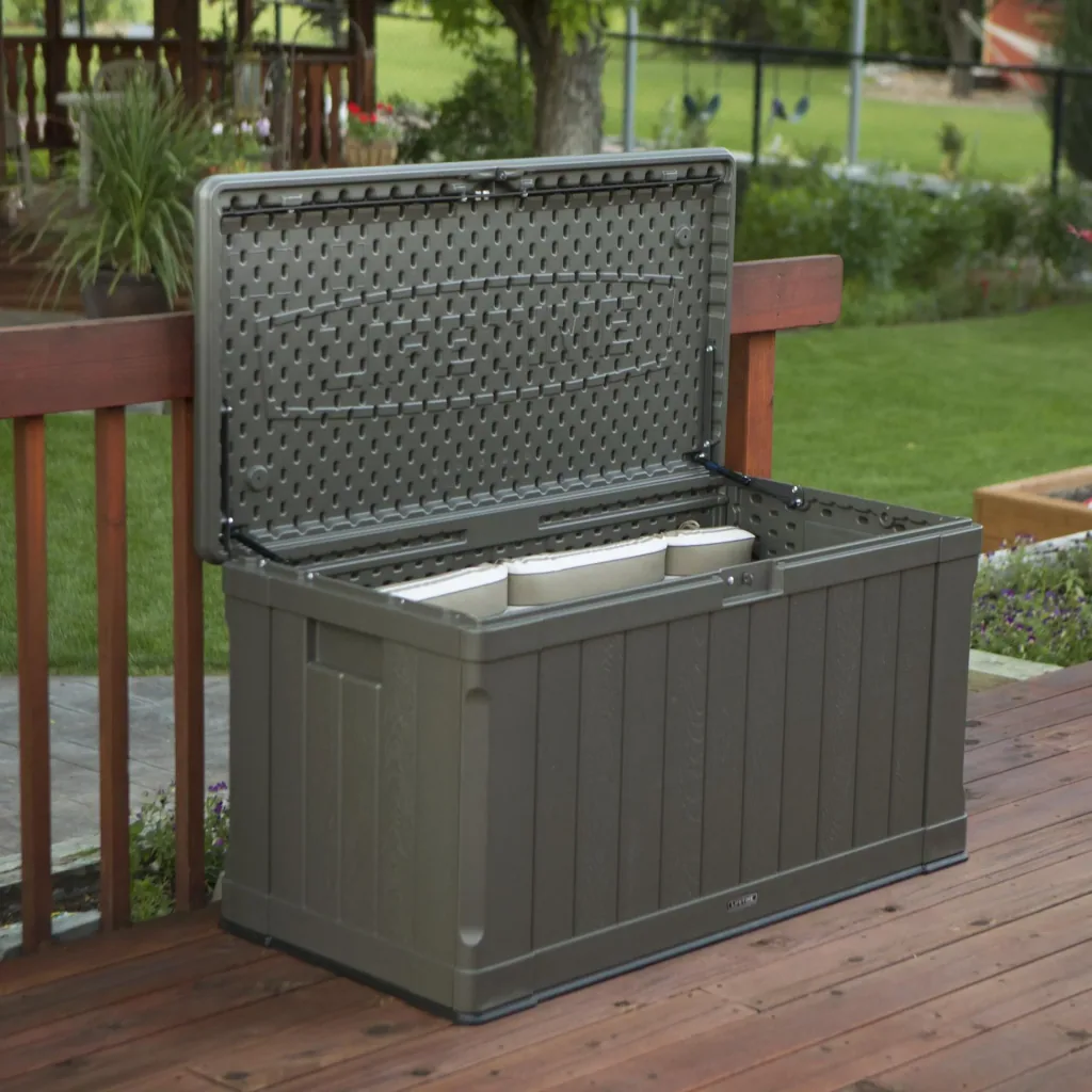 Lifetime Kissenbox Premium 440 L 127,9×64×67,2 cm Braun – wetterfestes HDPE, bis 300 kg belastbar