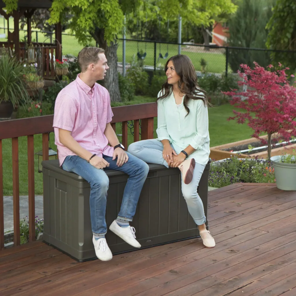 Lifetime Kissenbox Premium 440 L 127,9×64×67,2 cm Braun – wetterfestes HDPE, bis 300 kg belastbar