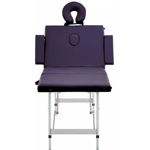 Faltbarer Massagetisch 4 Zonen Aluminium Wein lila