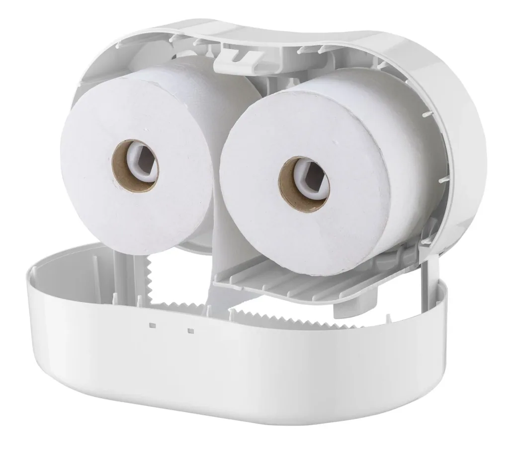 Toilettenpapierhalter, Klopapierhalter, Toilettenpapierspender - PQTMDuo, für 2 Rollen, Kunststoff
