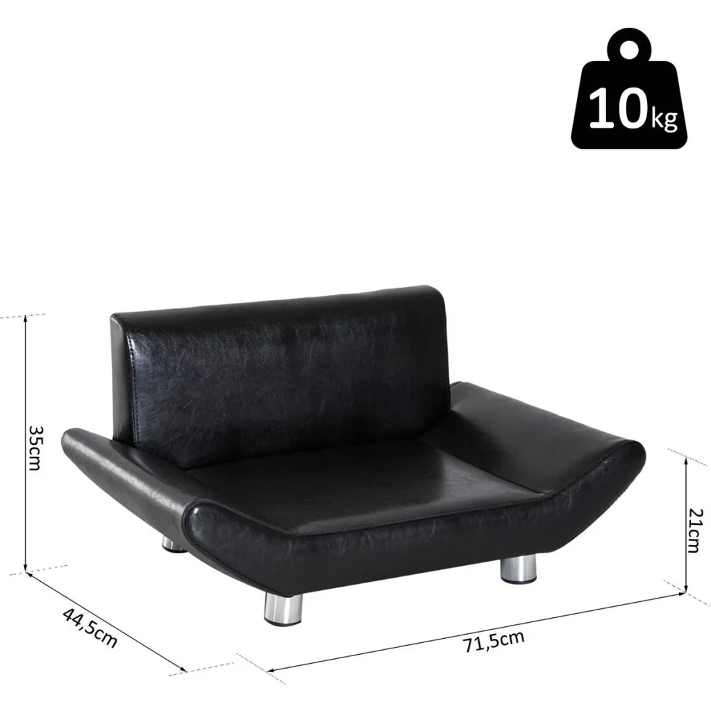 Haustiersofa in Lederoptik schwarz