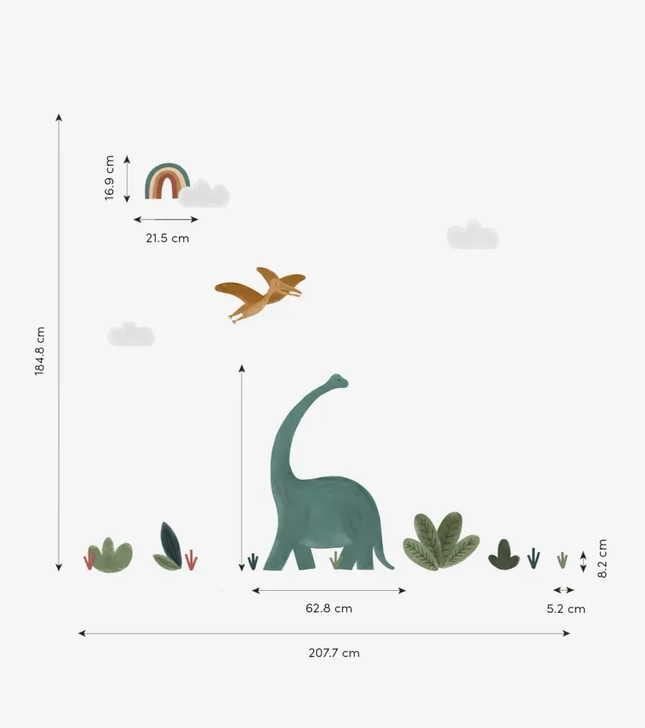 Lilipinso Wandtattoo, Wandsticker kinderzimmer - SUNNY, Große Dinosaurier