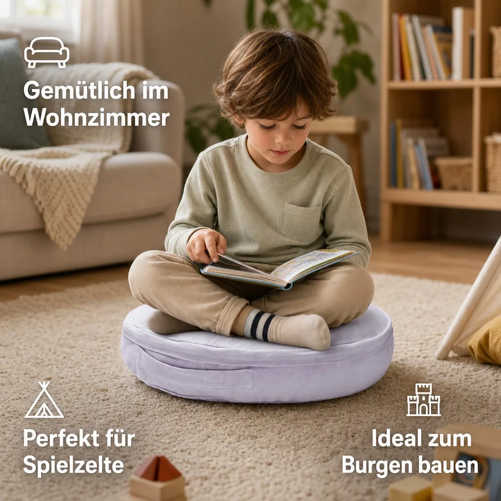 Kids Concept Bodenkissen rund 40cm, lila