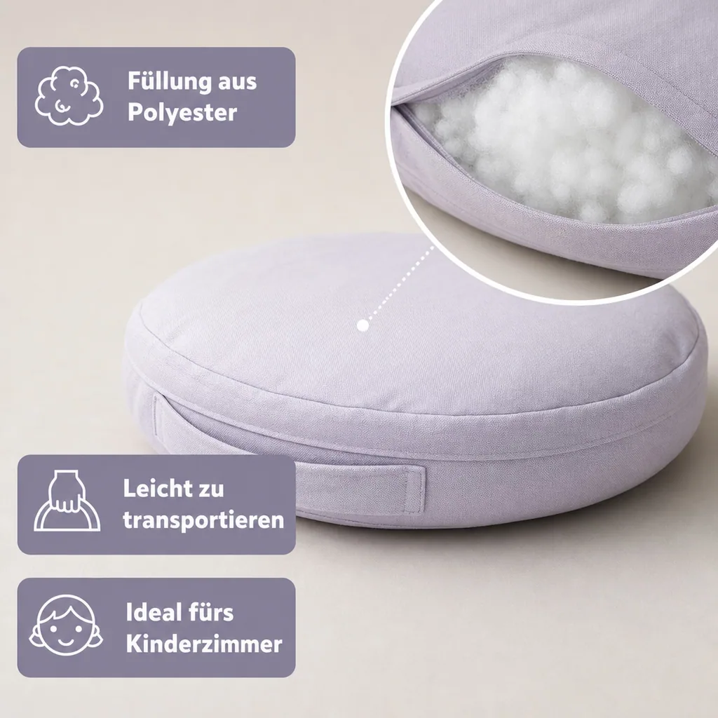 Kids Concept Bodenkissen rund 40cm, lila