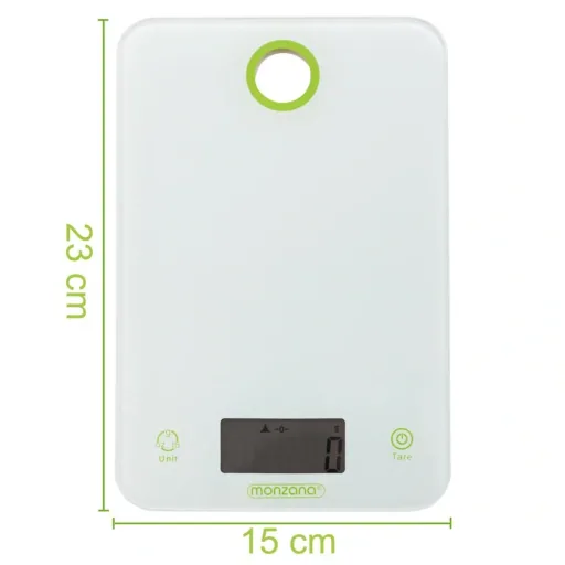 Digitale Küchenwaage Weiß/Grünes Glas