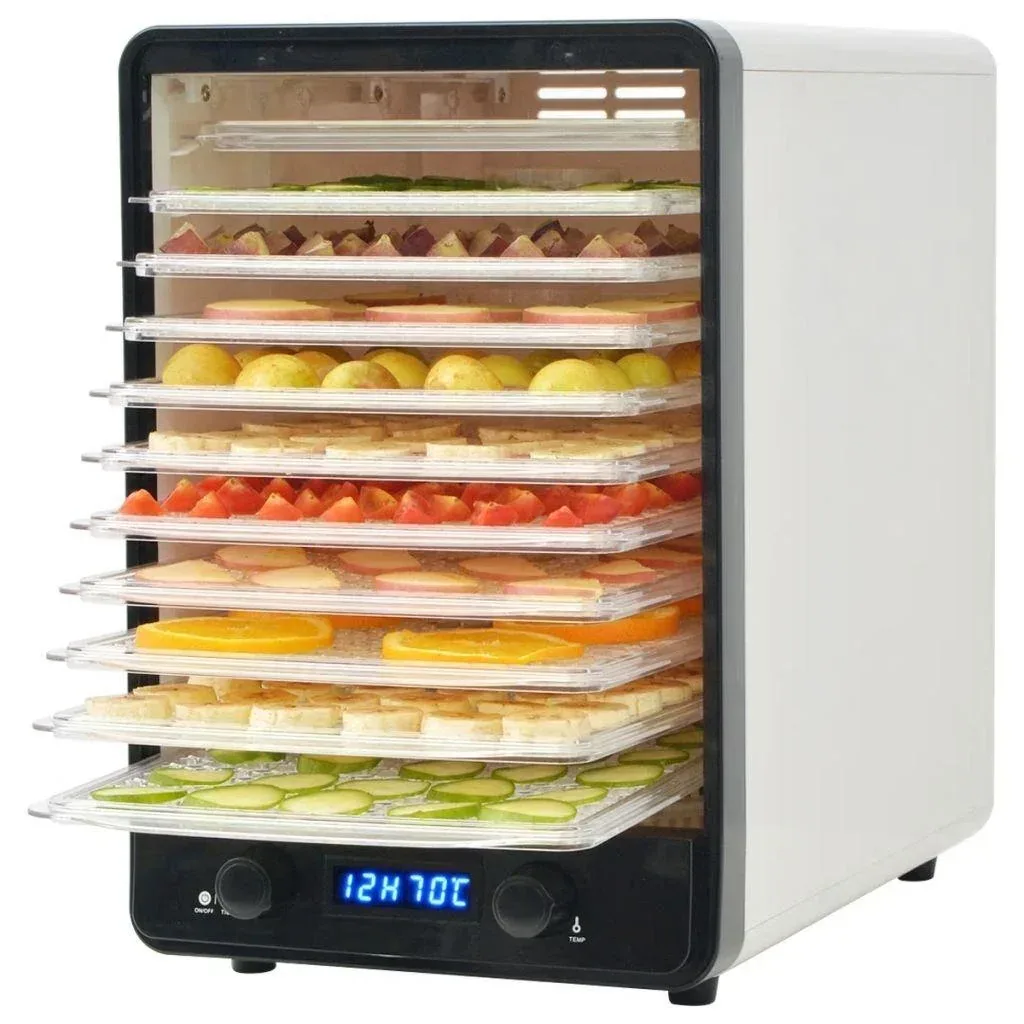 Lebensmitteltrockner mit 10 Tabletts 550 W weiß