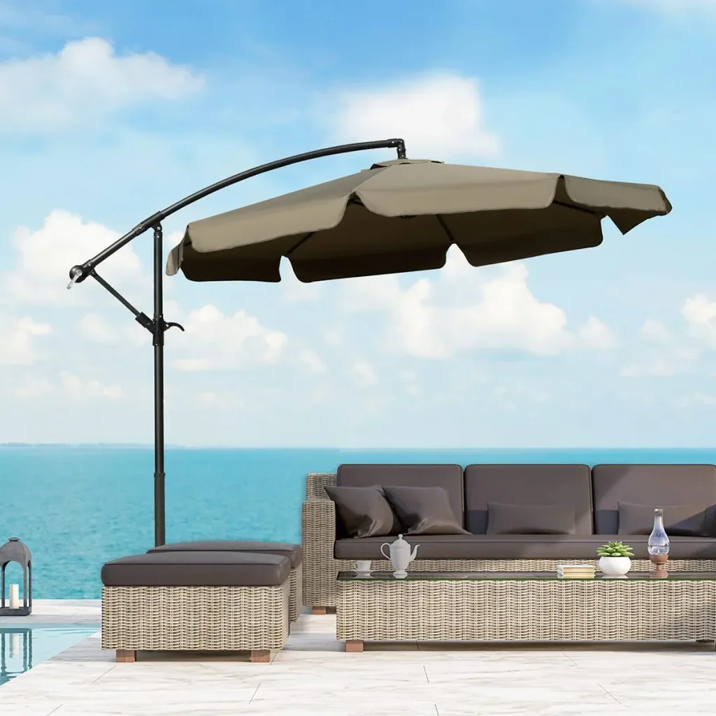 Sonnenschirm mit Handkurbel Ø2,65 x 2,65H m Kaffee