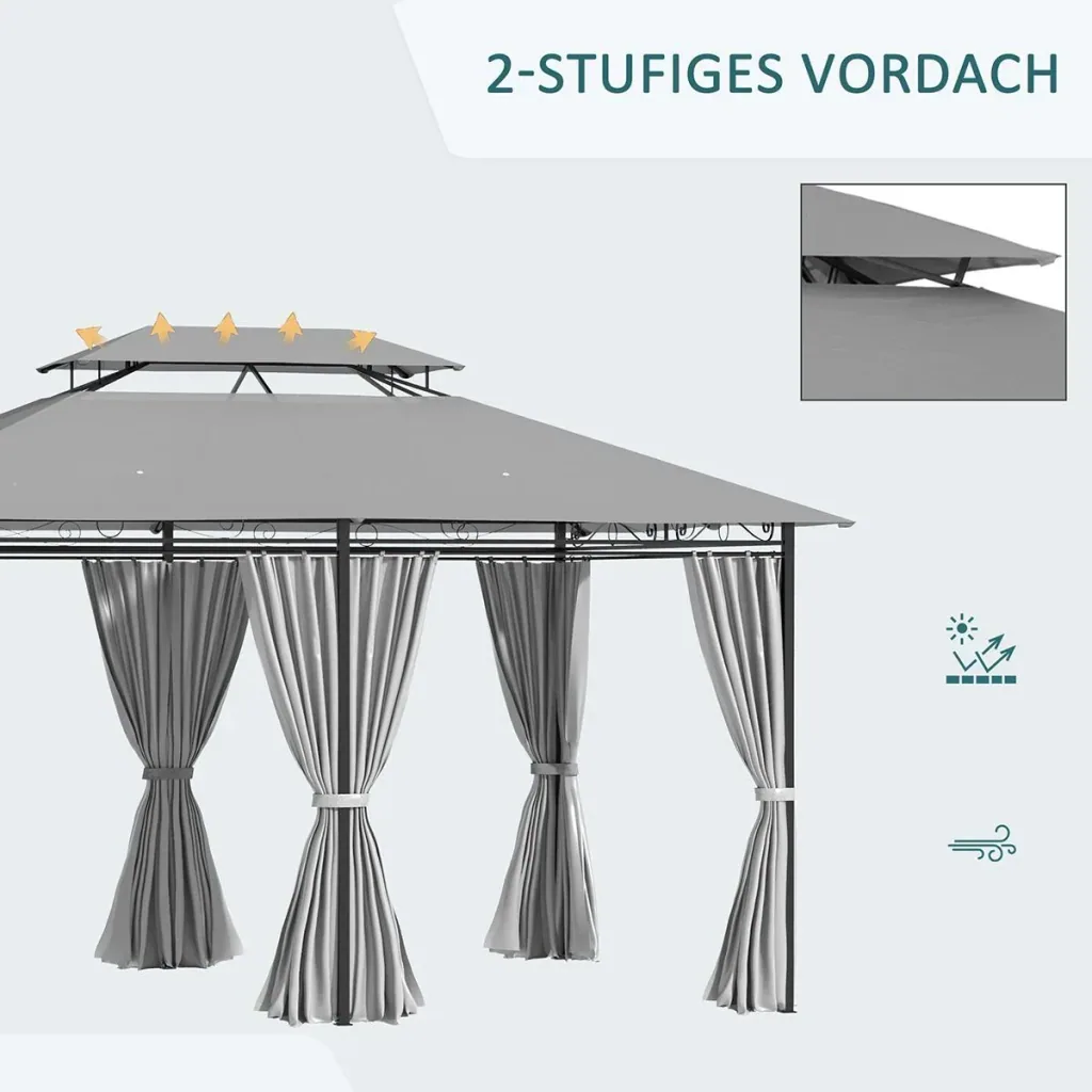 Sonnenschirm mit Handkurbel Ø2,65 x 2,65H m Kaffee