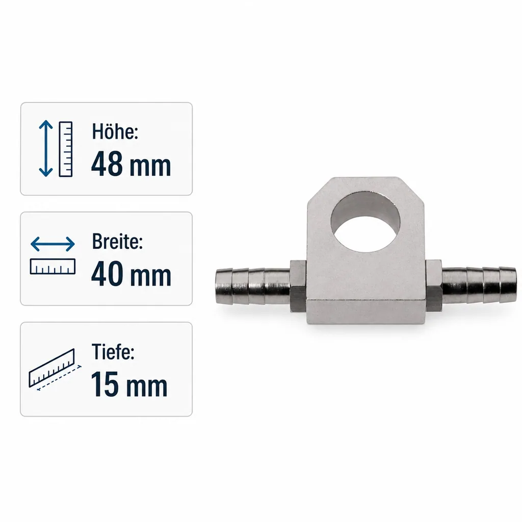 Hahnkühlplatte für Begleitkühlung - Messing vernickelt - NW 10mm gerade