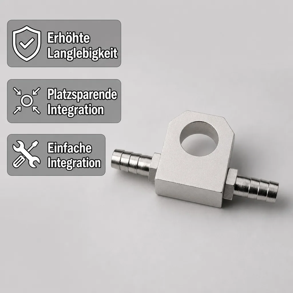 Hahnkühlplatte für Begleitkühlung - Messing vernickelt - NW 10mm gerade