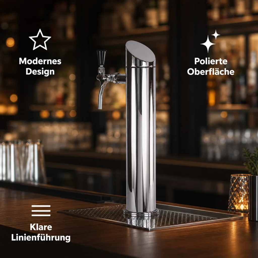 Schanksäule, Bierzapfsäule - Modell Tower, poliert, 1-leitig