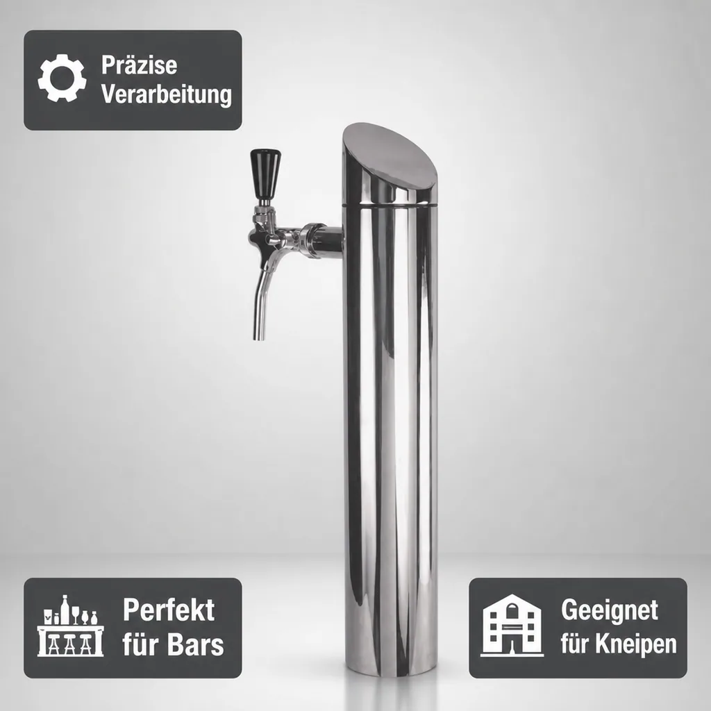 Schanksäule, Bierzapfsäule - Modell Tower, poliert, 1-leitig