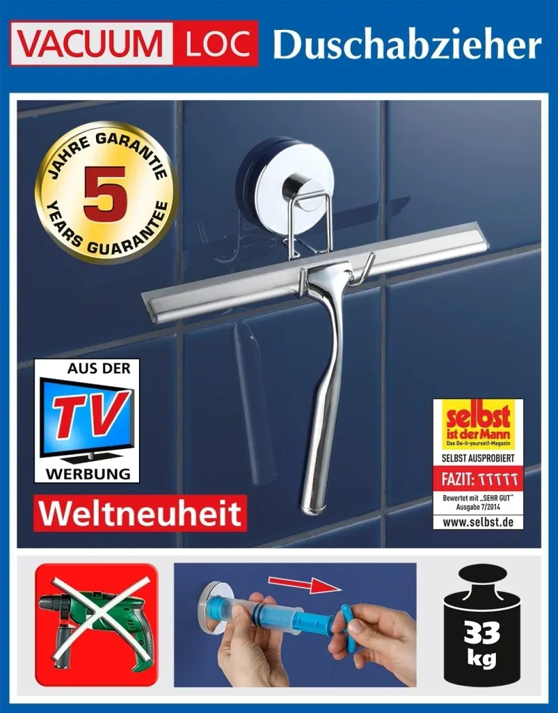 Vacuum-Loc® Duschabzieher mit Halter