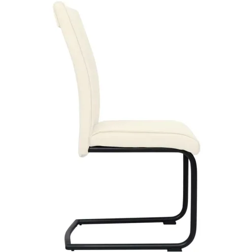 Esszimmerstühle 2 Stück Stoff creme