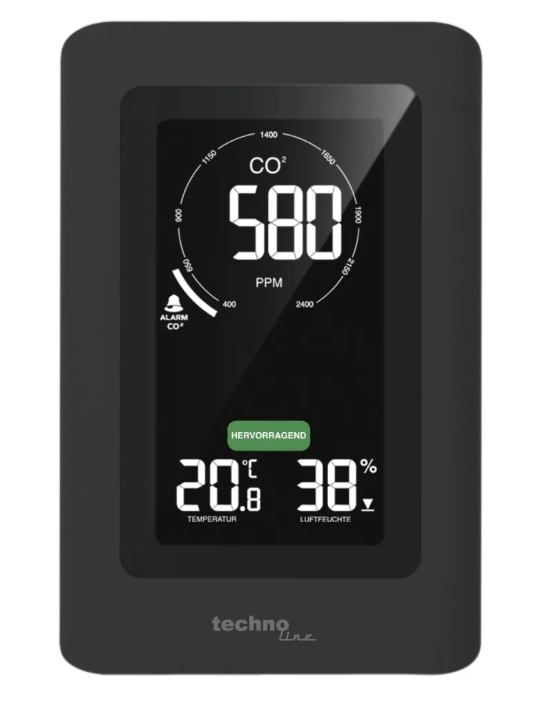 Luftgütemonitor mit Infrarot Gassensor und CO2 Erkennung