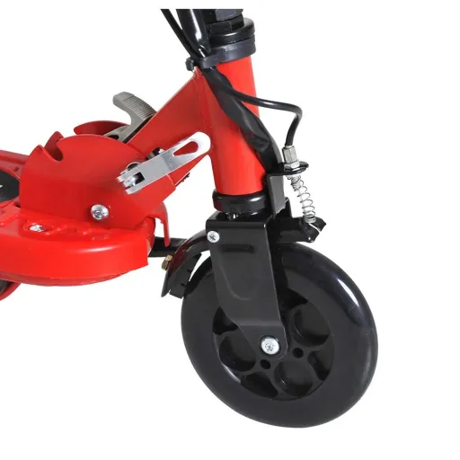 Elektroroller E-Scooter Cityroller klappbar Jugend Roller 12 km/h Kinder Metall Rot L74"W36"H73-91cm