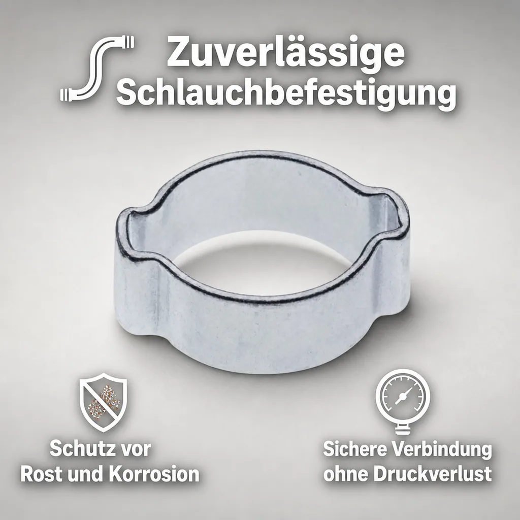 2-Ohr-Schlauchklemme 10mm, verzinkt, 100 Stück