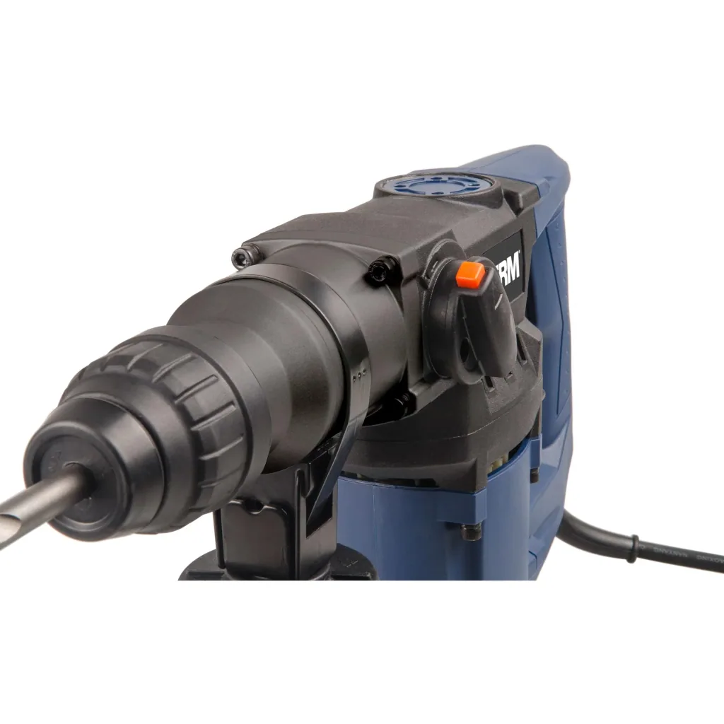 HDM1028 Bohrhammer 850W - Soft griff - 3 Funktionen - Inkl. 3 SDS Plus Bohrköpfe und 2 SDS Plus Werkzeugköpfe mit Aufbew