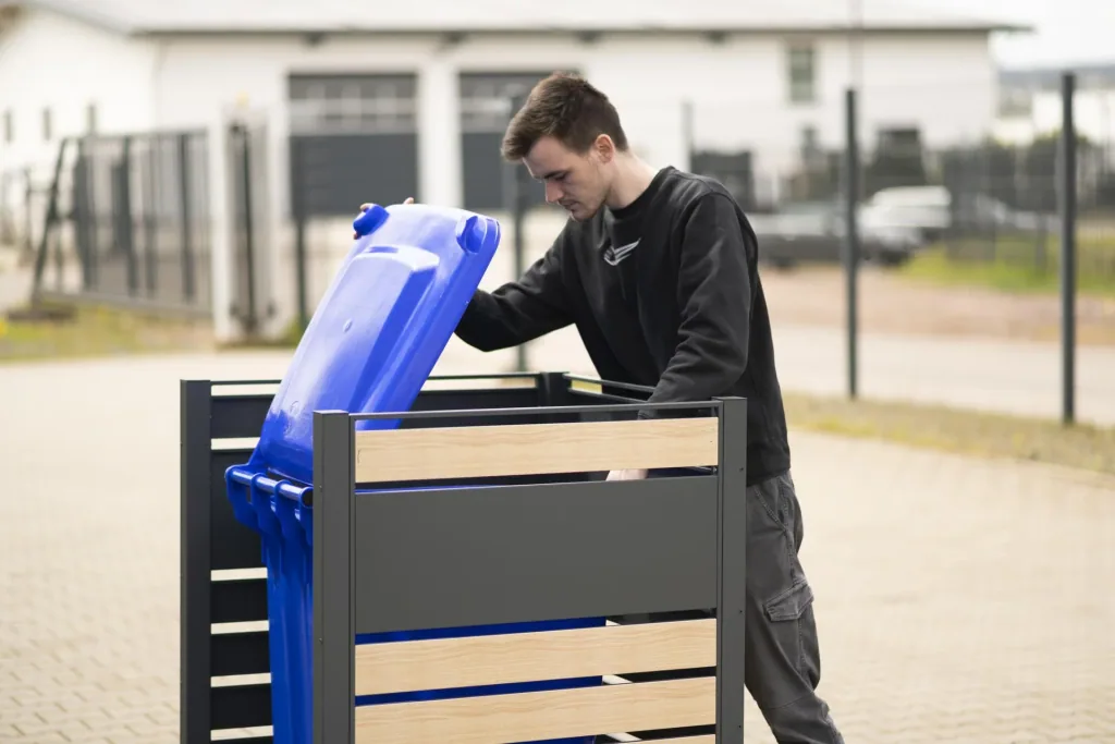 Mülltonnenverkleidung Planum 1er Box, 120 cm, holzoptik