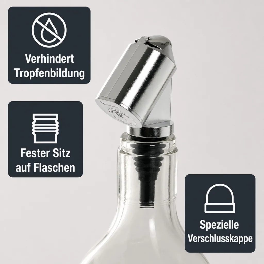 Flaschenportionierer, Ausgießer - Bottle Master 3000, für 0,5 - 1,5 L Flaschen, verchromt, Ausschankmenge: 50 ml
