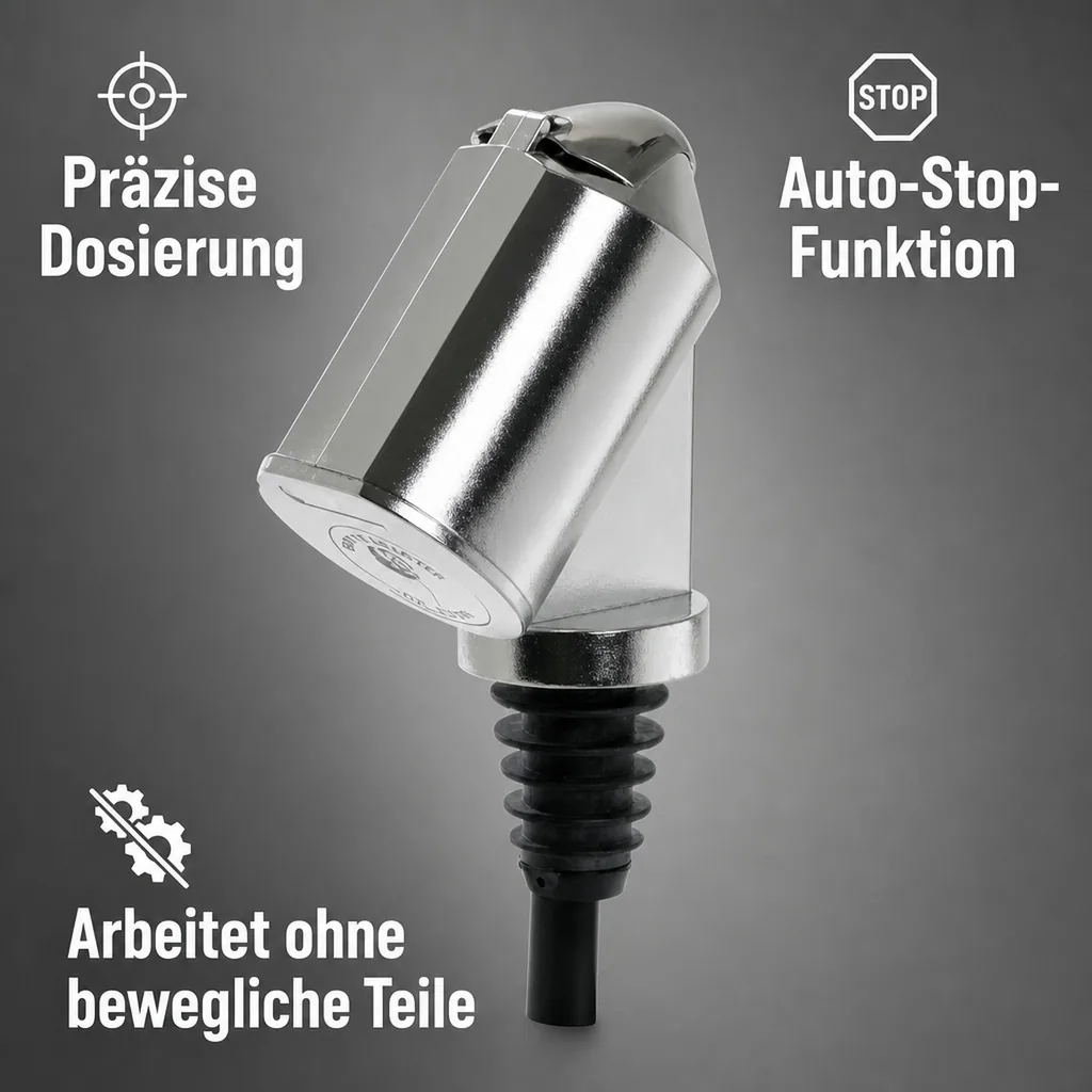 Flaschenportionierer, Ausgießer - Bottle Master 3000, für 0,5 - 1,5 L Flaschen, verchromt, Ausschankmenge: 50 ml