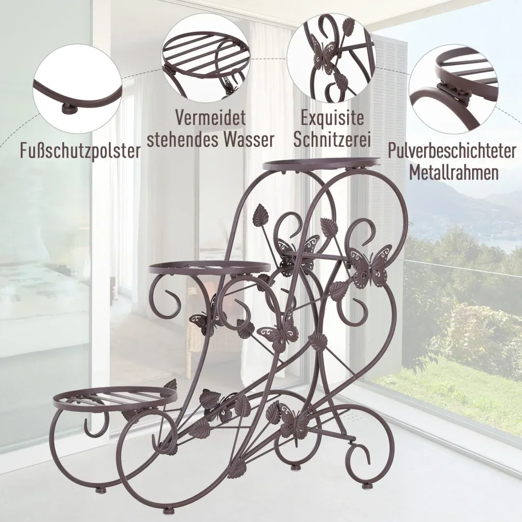 Dreistufiges Blumenständer