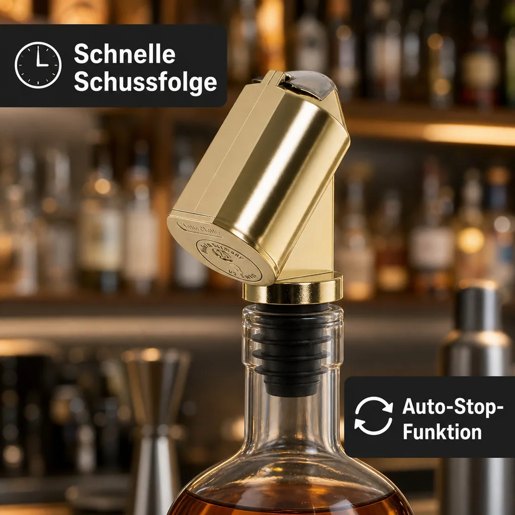 Flaschenportionierer, Ausgießer - Bottle Master 3000, gold, für 0,5 - 1,5 L Flaschen, Ausschankmenge: 20 ml