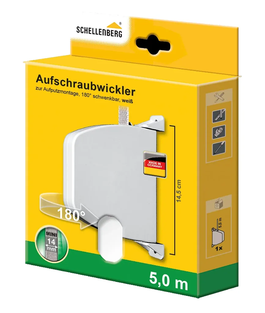 Rolladen-Aufputz-Aufschraubgurtwickler, weiß