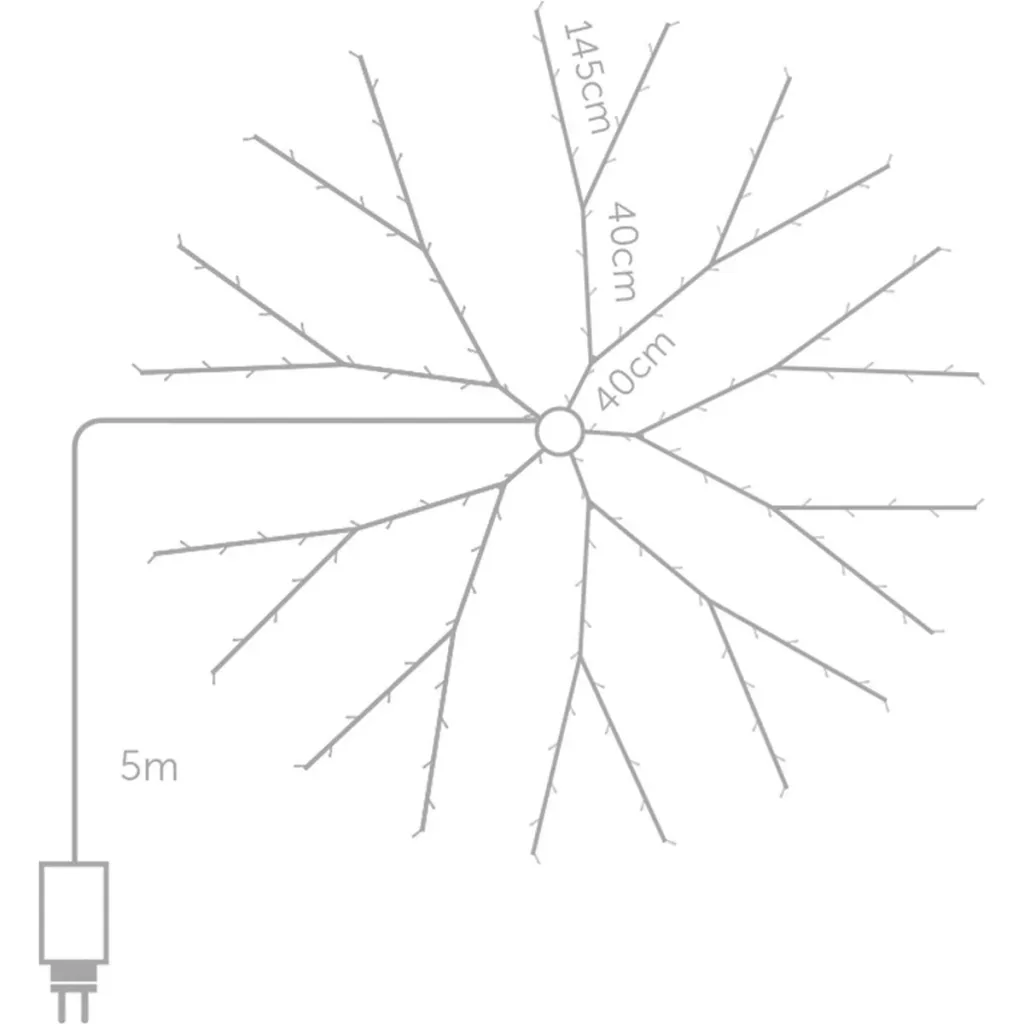 Vellight Weihnachtsbeleuchtung - für Weihnachtsbäume bis zu 240 cm - 330 LEDs - Mehrfarbig - Innen & Außen