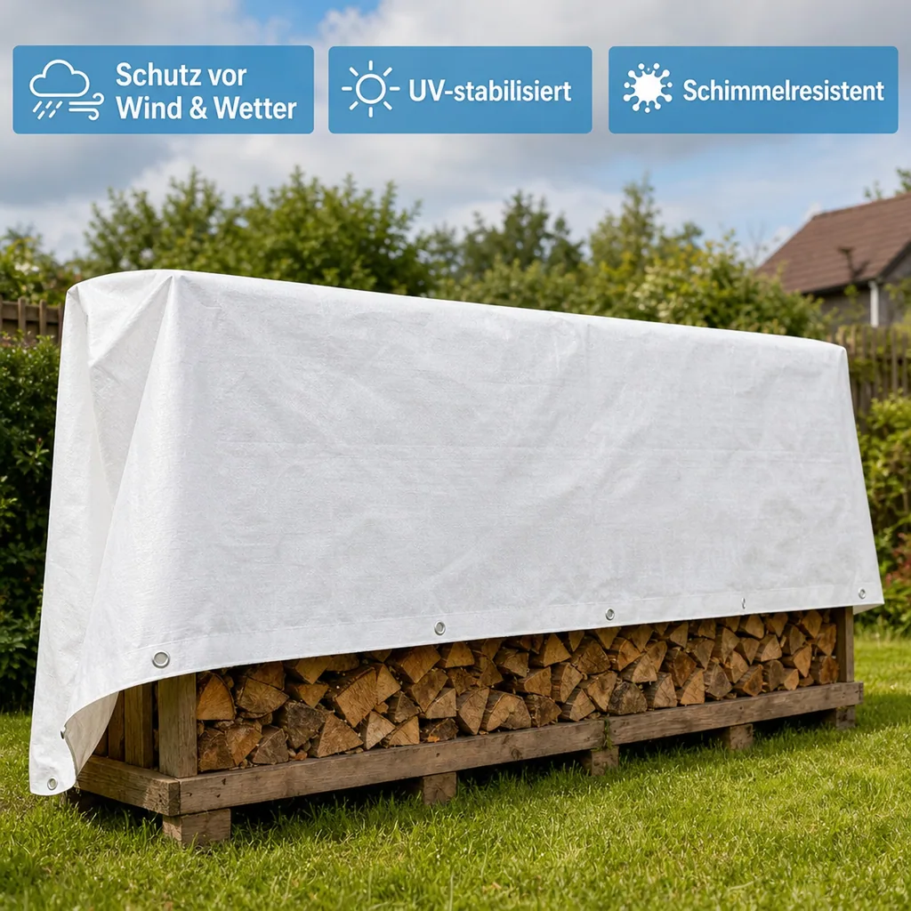 Abdeckplane 6x12m (72m²) weiß, 180g/m², wasserdicht, reißfest