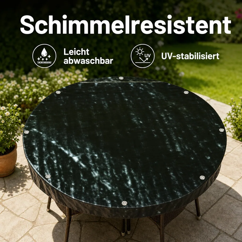 Abdeckplane, runde Abdeckplane 210g/m², 5 Meter (19,64m²), wasserdicht, reißfest, UV-stabil