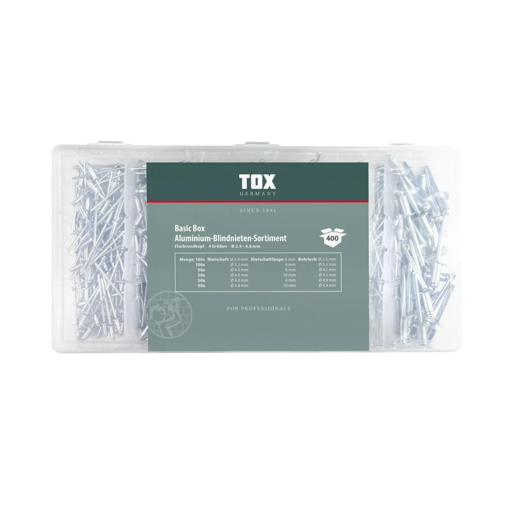 Blindnieten - Sortiment Basic Box 400-teilig