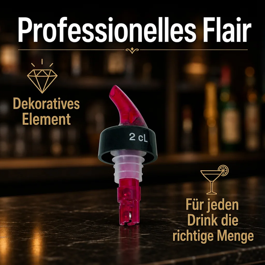 Portionierer, Flaschenausgießer, Spirituosen Dosierer, rot - schwarz, Ausschankmenge: 40 ml