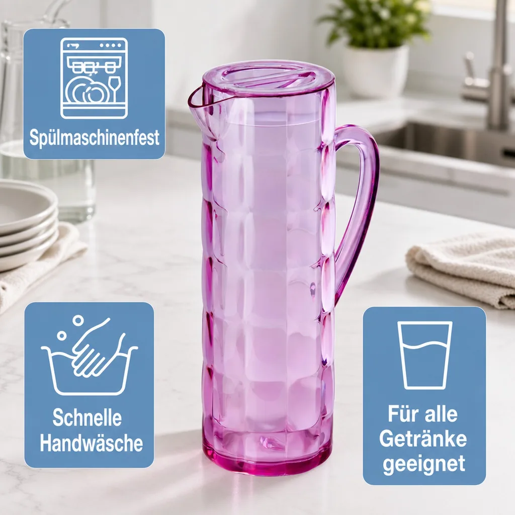 Krug, Wasserkrug - Rio, 1,5 ltr., SAN, Farbe: rosa