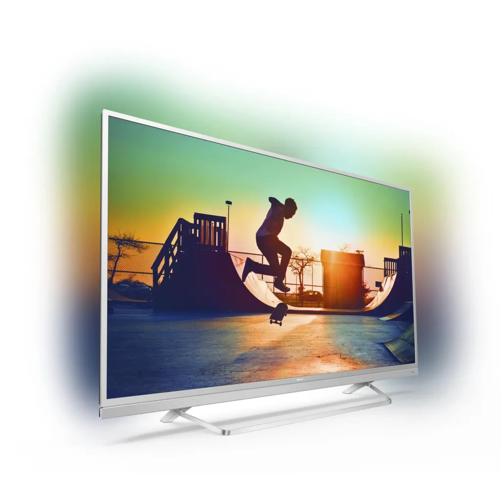 Ultraflacher 4K UHD-LED-Fernseher 49", mit 3-seitigem Ambilight