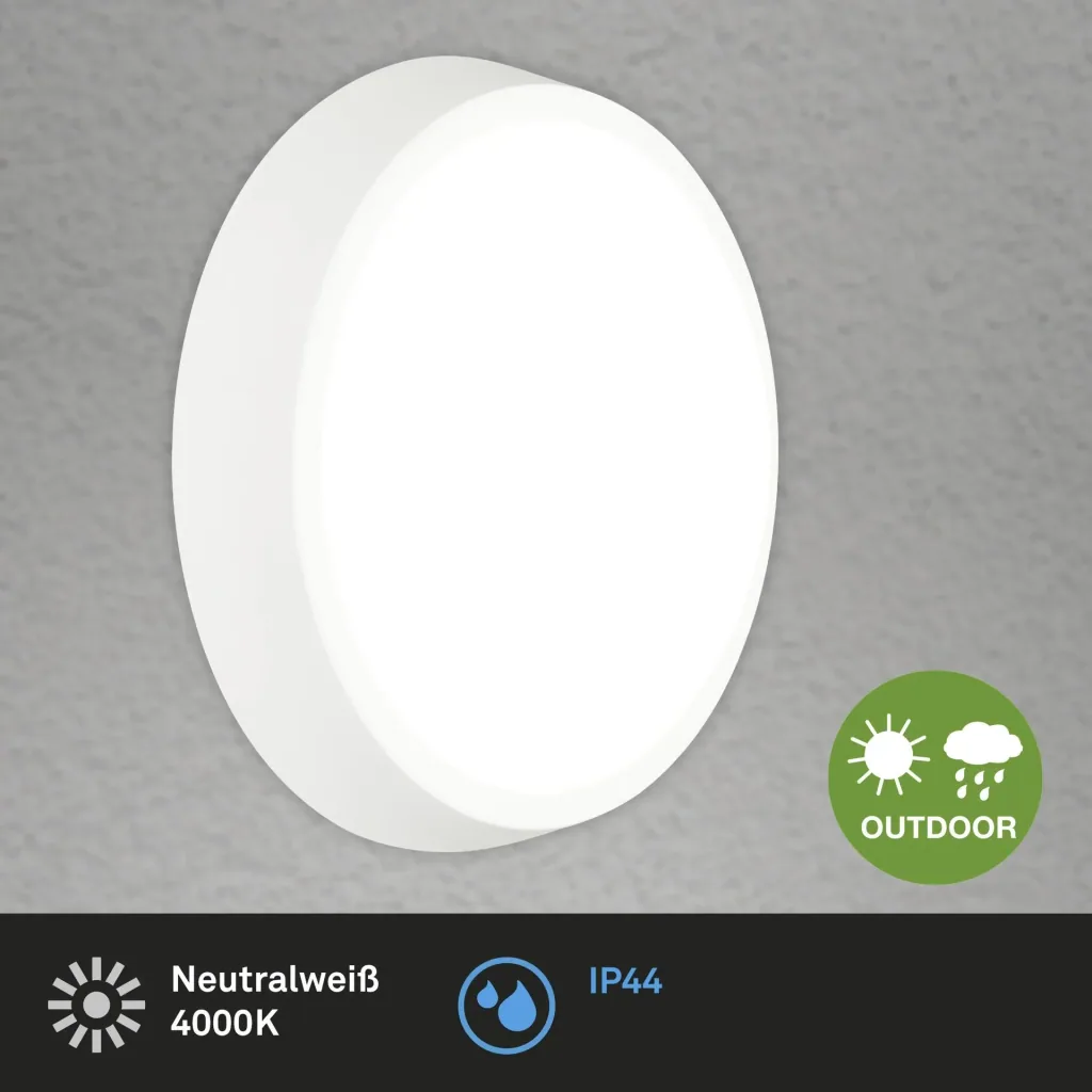 HAGEN LED Außenleuchte, Wand- und Deckenleuchte, weiß, IP44, 24 Watt, 2.160 lm, 4.000 K