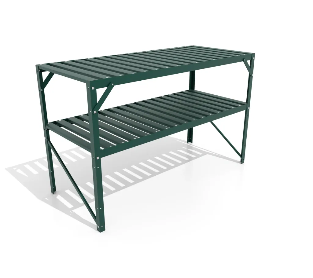 Alutisch, Farbe 2 Ablagen, Farbe 121 x 54 x 76 cm, Farbe smaragd