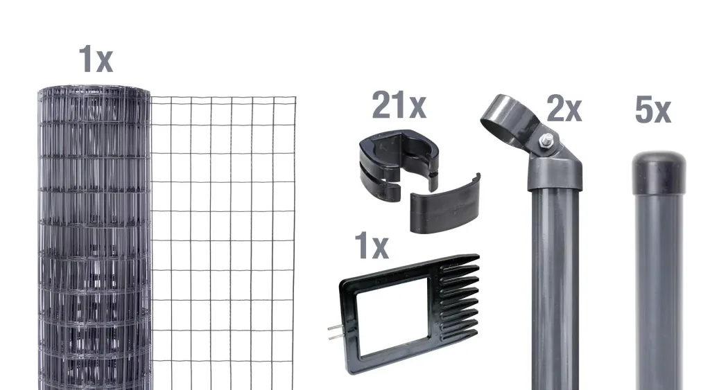 Fix-Clip Pro als Zaun-Komplettset, zum Einbetonieren, anthrazit, Höhe 153 cm, Länge 10 m
