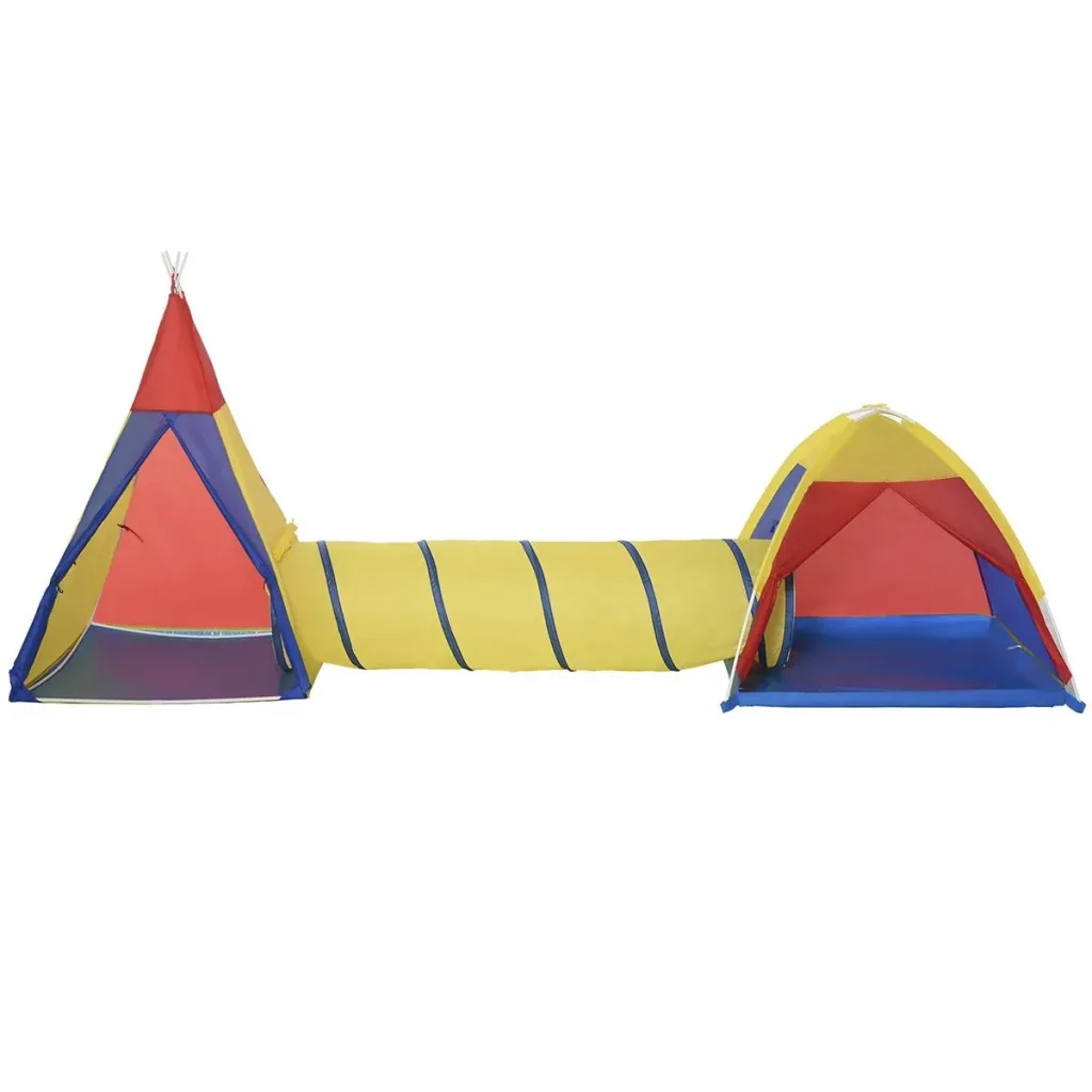 Spielzelt Kinderzelt Babyzelt mit krabbeltunnel Fenster Spielhaus mit Tragetasche für 3-8 Jahre alt 170T Polyester 360 x